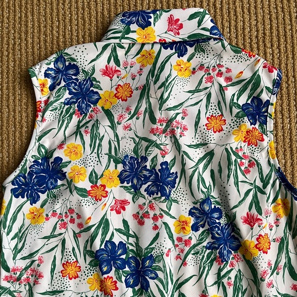 Sears The Shirt made in Korea Vintage Women’s Floral Collard 1970’s Tank Top 16 - Picture 7 of 10